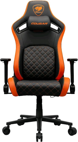 COUGAR DEFENSOR SEDIA GAMING CON SUPPORTO LOMBARE POGGIATESTA IN MEMORY FOAM E BRACCIOLI PIEGHEVOLI 4D IDEALE PER LUNGHE SESSIONI DI GIOCO NERO E ARANCIONE